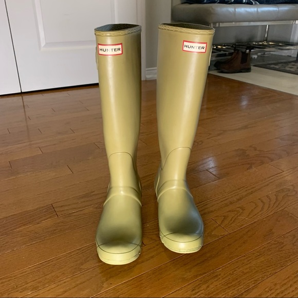 Hunter Original Tall Rain Boots Waterproof Green 8 - Picture 3 of 7